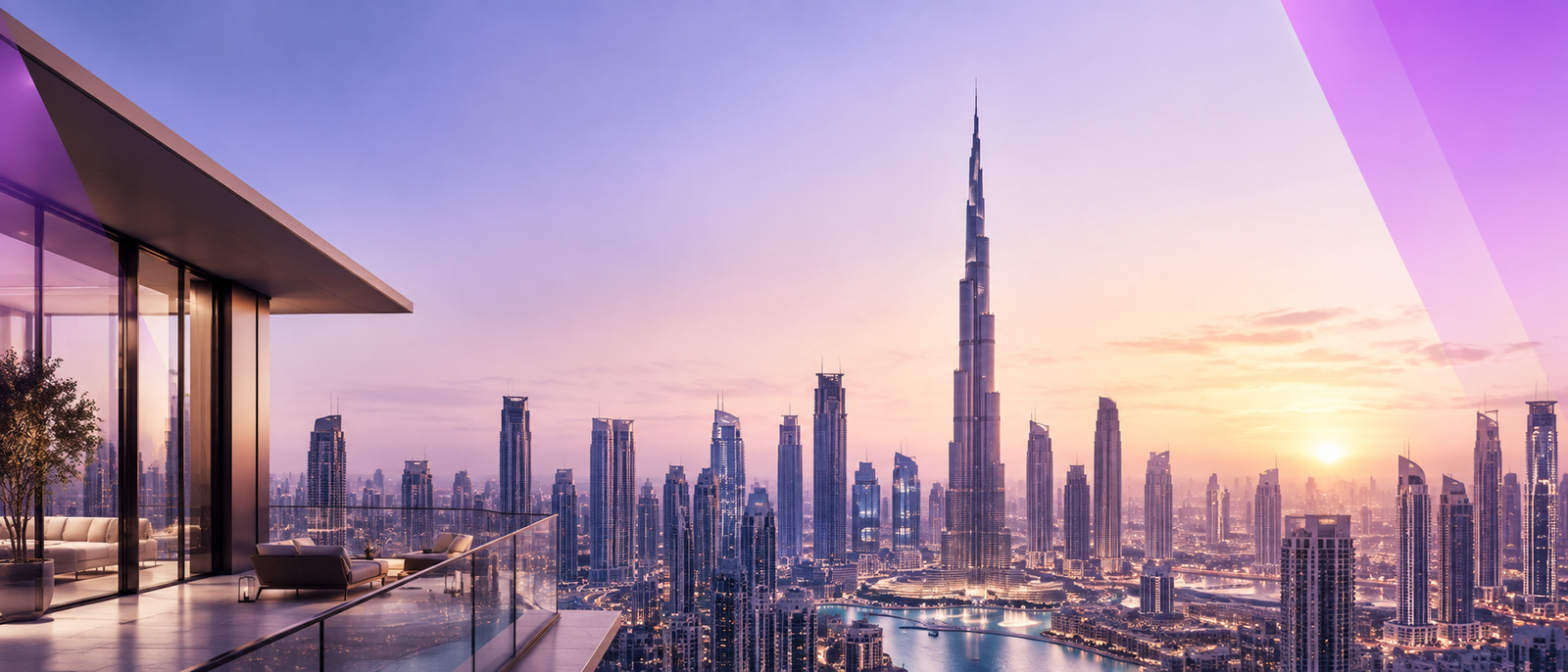 Dubai skyline at dusk