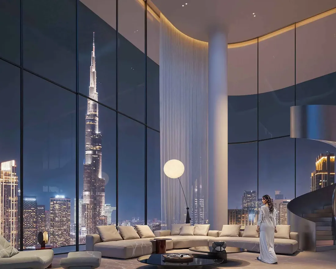 Living room of a Dubai apartment for sale
